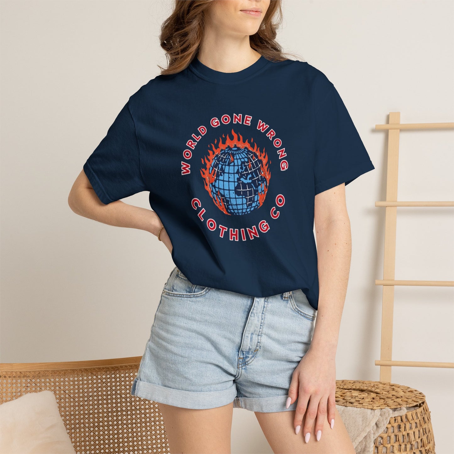 World Gone Wrong - Burning Globe T-Shirt