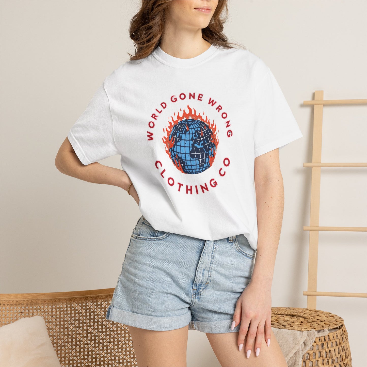 World Gone Wrong - Burning Globe T-Shirt