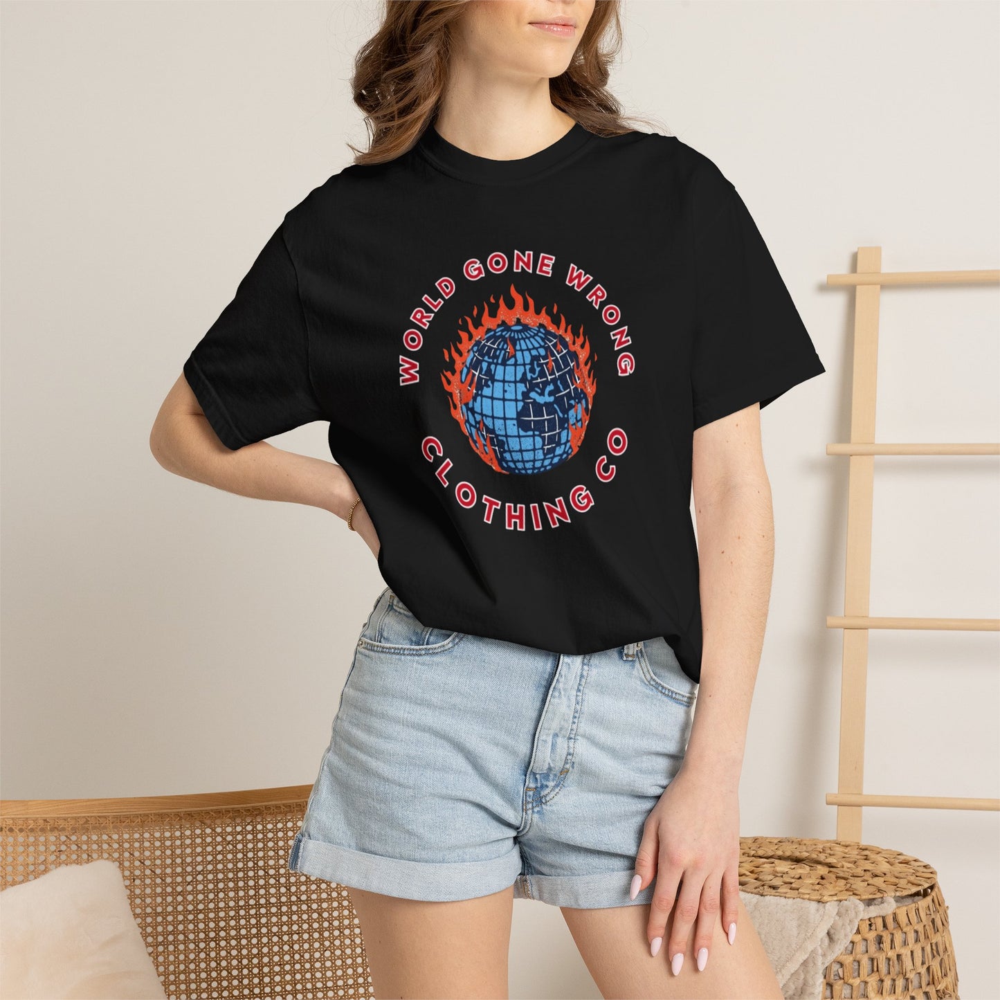 World Gone Wrong - Burning Globe T-Shirt